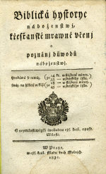  - Biblická hystorye náboženstwj, křesťanské mrawné včenj a poznánj důwodů náboženstwj. ...