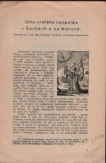 Šorm, Antonín - Úcta svatého Leopolda v Čechách a na Moravě.