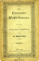 Urban, Michael - Zur Literatur Westböhmens. Ein Beitrag zur Literaturgeschichte Deutschböhmens ...