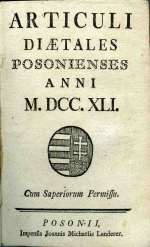  - ARTICULI DIAETALES POSONIENSES ANNI M.DCC.XLI.