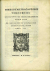 Fracastoro, Girolamo - DE SYMPATHIA ET ANTIPATHIA RERVM LIBER VNVS DE CONTAGIONE ET CONTAGIOSIS MORBIS ET CVRATIONE LIBRI III.  