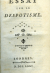 [Mirabeau, Honore-Gabriel Riquetti Comte de] - Essai sur le despotisme.