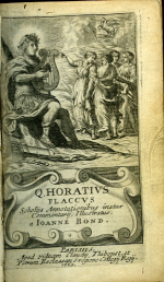 Horatius Flaccus, Quintus - Q. HORATIVS FLACCUS Scholijs Annotationibus instar Commentarij, a IOANNE BOND. 