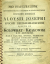  - Pro Inauguratione Reverendissimi Illustrissimi ac Exellentissimi Domini Domini Aloysii Josephi Episcopi Reginaehradecensis Comitis de Kolowrat Krakowski L. B. ab Ugezd. … Oblatum a clero dioeceseos Reginaehradecensis die 13. augusti 1815.