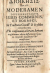 Proškovský z Krohensteinu, Jan Jindřich - DIOIKISIS [alfabetou]. Hoc est: MODERAMEN DIFFERENTIARVM JURIS COMMUNIS, ET BOEMICI, In Tractatu Clariss. D. Kyblin congestarum. ... Immixtum etiam est Ius Moravicum. ...