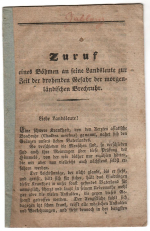  - Zuruf eines Böhmen an seine Landsleute zur Zeit der drohenden Gefahr der morgenländischen Brechruhr.