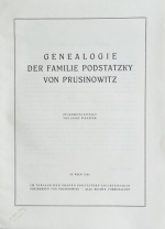 Pilňáček, Josef - Genealogie der Familie Podstatzky von Prusinowitz.