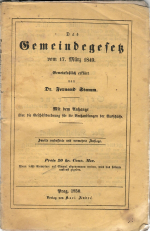 Stamm, Fernand Dr. - Das Gemeindegesetz vom 17.  März 1849. Mit dem Anhange über die Geschäftsordnung für die Verhandlungen der Ausschüsse.