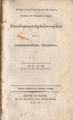 Krug, Wilhelm Traugott - Fundamentalphilosophie oder urwissenschaftliche Grundlehra.