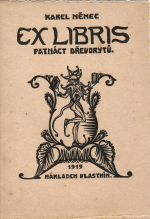 Němec, Karel - Ex libris 15 dřevorytů.