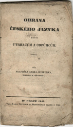 Kampelík, František Cyril - Obrana českého jazyka proti utrhačům a odpůrcům.