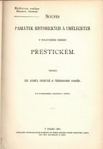 Hostaš, Karel dr. - Soupis památek historických a uměleckých v politickém okresu přeštickém. Díl XXV.