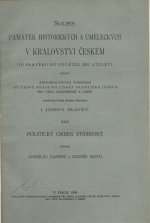 Kamper, Jaroslav - Soupis památek historických a uměleckých v politickém okresu stříbrském. Díl XXX