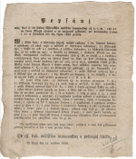  - Popsánj wěcj, které se dle sdělenj Wjdenského městského heytmanstwj od 5. t. m. č. 16127 we dwau skřjnjch uložené a w magacjně zakopané, při drancowánj domu č. 37 w Jirchářjch dne 29. řjgna 1848 ztratily. 