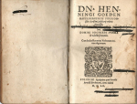 Goeden, Henning - DN. HENNINGI GOEDEN HAVELBERGENSIS IVRECONsulti clarissimi, iudiciarij ordinis Precessus. Item, DOMINI ODOFREDI SVMMA de Libellis formandis. Cum Indice Rerum ac Verborum notatu dignorum.