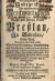 Gomolcky, Daniel - Des kurtz=gefaszten Inbegriffs Der vornehmsten Merckwürdigkeiten In der Kayser = und Königl. Stadt Bresslau, In Sclesien. I.-III. Theil (von IV, es fehlt Supplementband)