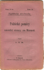 J.Č.R. - Politické poměry národní strany na Moravě.