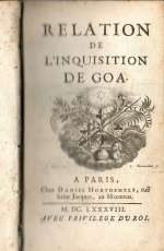 [Dellon, Charles Gabriel] - RELATION DE L´INQUISITION DE GOA.