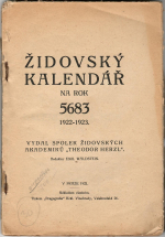  - Židovský kalendář na rok 5683 (1922-1923).