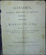 Hammerschmidt Jan Florian - ALLEGORIA. Protheus felicitatis et miseriae Čechicae. Staročeská země. Satyra. Léta 1715 od Jana Floriána Hamerssmida, faráře Teynského w Praze, na swětlo wydaná, nynj pak znowu do tisku daná od Jana Hýbla. 