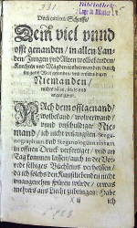 Sunde, Janus Hercules či Resene Gibronte Runeclus Hanedi(= Schwenter, Daniel) - Steganologia & Steganographia aucta, Geheime/ Magische/ Natürliche Red vuund Schreibkunst; auff vielfältigs begeren guter Freunde/ auffs neue revidirt, an etlichen orten corrigirt, was verborgen geschrieben detegirt, mit schönen vnd wunderlichen Künster/ der Steganologiae vnnd Steganographiae zugethan/ augirt, vnd dann zum andermal in Truck verfertiget.