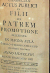  - CONSPECTUS ACTUS PUBLICI IN FILII PER PATREM PROMOTIONE CELEBRATA IN MAGNA AULA CAROLO-FERDINANDEAE UNIVERSITATIS PRAGENSIS.