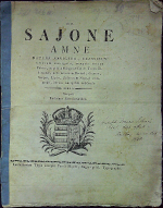 Bartolomeides, Ladislav - DE SAJONE AMNE NATURA NAVIGERO, CLASSIBUS veterum navigato, magno totius Patriae, imprimis Hungariae Cis et Trans Tibiscanae, ac Comitatuum Borsod, Gömör, Szepes, Lipto, Zolyom et Nograd commodo, iterum navigabili reddendo.