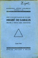 Hrabě de Gabalis. Přeložil a upravil Karel Weinfurter. - Montfaucon de Villars, abbé N. de