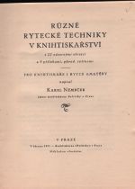 Rytecké techniky (Různé rytecké techniky v knihtiskařství) - Němeček, Karel