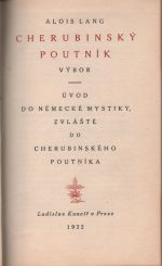 Cherubínský poutník - výbor - úvod do německé mystiky zvláště do cherubínského poutníka - Lang, Alois