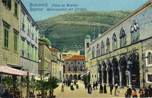 Barevná pohlednice z Dubrovníku.