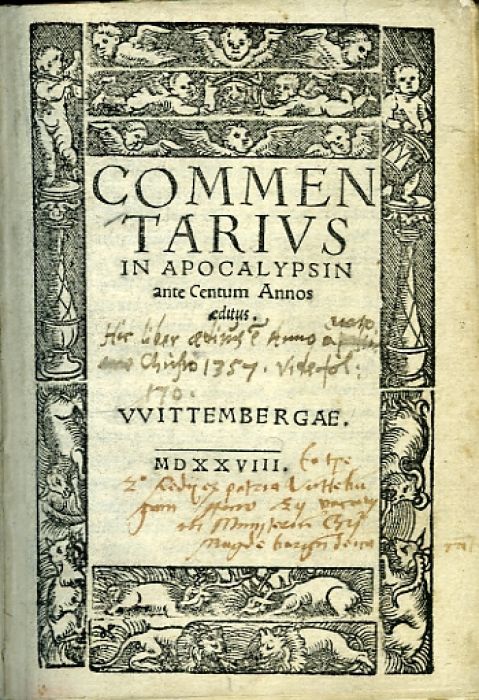 COMMENTARIVS IN APOCALYPSIN ante Centum Annos editus.
