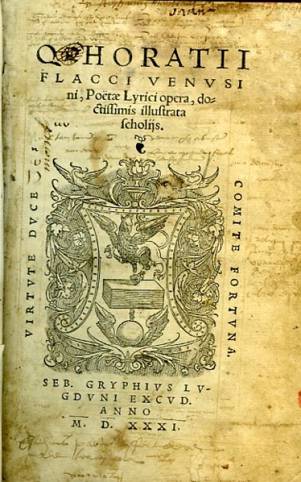 Q. HORATII FLACCI VENUSIni, Ooëtae Lyrici opera, doctissimis illustrata scholijs.