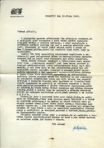 Strojopisný dopis Břetislavu Štormovi. - Řezníček, Zdeněk