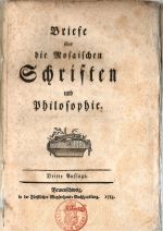 Briefe über die Mosaischen Schriften und Philosophie. - /Jerusalem Johann Friedrich Wilhelm/