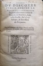 Examen dv discovrs pvblié contre la maison royalle d - Belloy, Pierre de