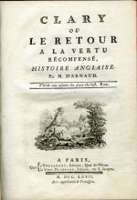 CLARY OU LE RETOUR A LA VERTU RÉCOMPENSÉ, HISTOIRE ANGLAISE ... - D´Arnaud, François-Thomas-Marie de Baculard 