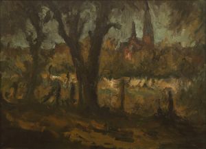 Kostel se zahradou - Feigl, Friedrich