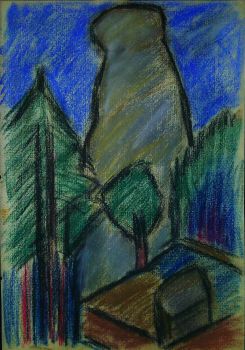 Krajina se skalním útvarem