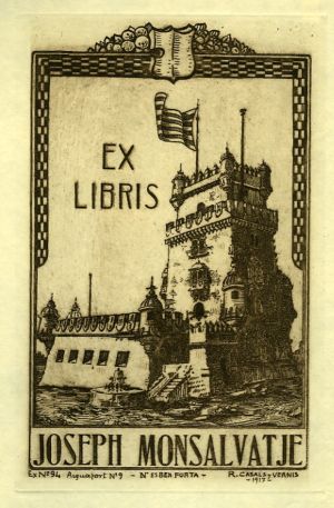Ex libris Joseph Monsalvatje - Casals y Vernis, Ramón
