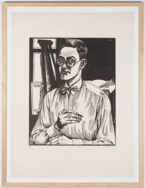 Selbstbildnis mit Zeichenstift - Felixmüller, Conrad