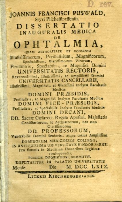 Dissertatio inauguralis medica de ophtalmia, ...