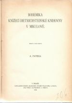 Bohemika knížecí Dietrichsteinské knihovny v Mikulově. - Patera, A.