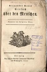 Versuch über den Menschen. - Pope, Alexander