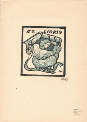 Ex libris. 10 leptů 1925. - Votlučka, Karel