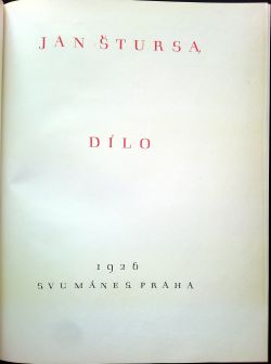 Jan Štursa. Dílo.