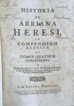 HISTORIA DE ARRIANA HAERESI, IN COMPENDIUM REDUCTA. ET TOMIS QUATUOR COMPEHENSA. - Wietrowski, Maximiliano (Větrovský, Maxmilián)