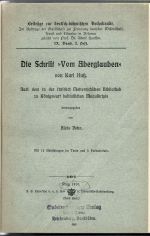 Die Schrift "Vom Aberglauben". Nach dem in der fürstlich Metternichschen Bibliothek zu Königswart befindlichen Manuskripte. - Huss, Karl