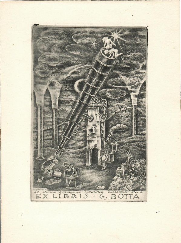 Ex libris G. Botta (Die Herzen Astronomen entdecken unbekannte Sterne)