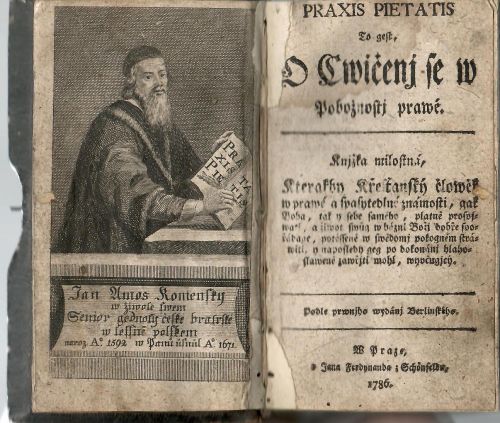 PRAXIS PIETATIS To gest. O Cwičenj se w Pobožnostj prawé. Knjžka milostná, Kterakby Křesťanský člowěk w prawé a spasytedlné známosti, gak Boha, tak y sebe samého, platně prospjwati, a žiwot swůg w bázni Božj dobře spořádage, potěsseně w swědomj pokogném stráwiti, y naposled geg po dokonánj blahoslaweně zawřjti mohl, wyučugjcý. Podle prwnjho wydánj Berlinského.